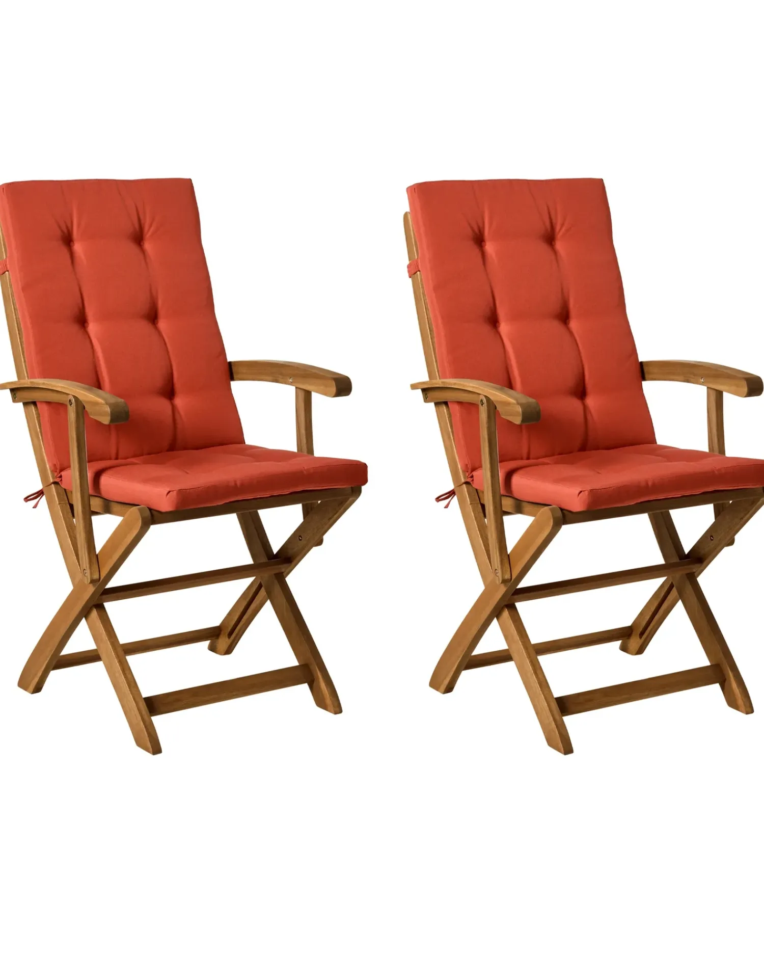 New Beliani MAUI PREMIUM Legno d'acacia Rosso Marrone Rosso
