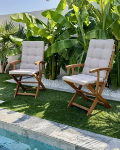 New Beliani MAUI PREMIUM Legno d'acacia Tortora Beige Marrone