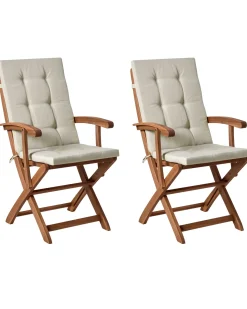 New Beliani MAUI PREMIUM Legno d'acacia Tortora Beige Marrone