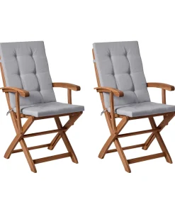 Discount Beliani MAUI PREMIUM Legno d'acacia Grigio chiaro Grigio Marrone