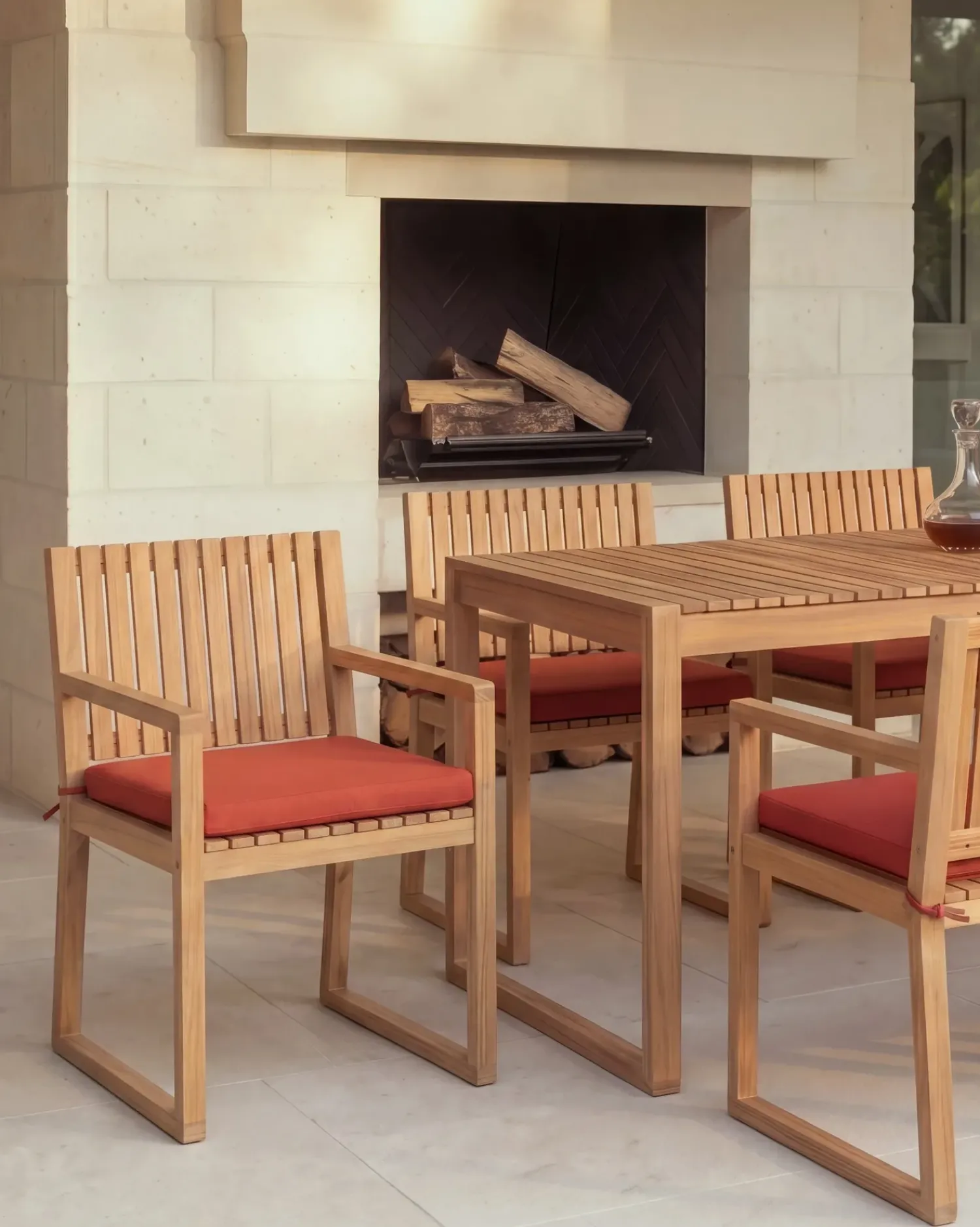 Clearance Beliani SASSARI PREMIUM Legno di acacia certificato Rosso Rosso Marrone