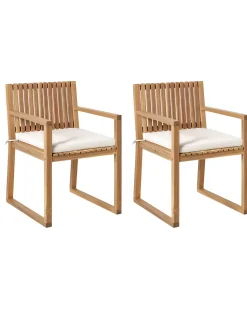 Outlet Beliani SASSARI PREMIUM Legno di acacia certificato Beige chiaro Beige Marrone