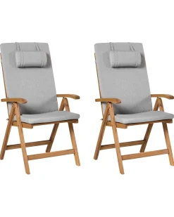 Outlet Beliani JAVA PREMIUM Legno d'acacia Grigio melange Marrone Grigio