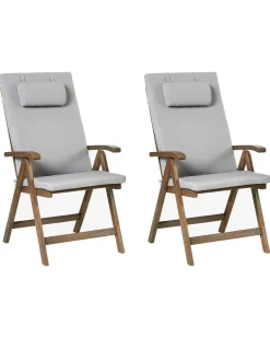 Online Beliani AMANTEA PREMIUM Legno d'acacia Grigio chiaro Marrone Grigio
