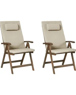 Clearance Beliani AMANTEA PREMIUM Legno d'acacia Tortora Beige Marrone
