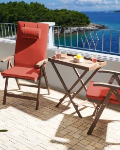 New Beliani AMANTEA PREMIUM Legno d'acacia Rosso Rosso Marrone