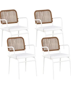 Best Beliani TACENO Metallo Bianco Bianco Marrone