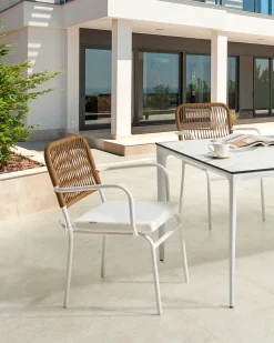 Outlet Beliani TACENO Metallo Bianco Bianco Marrone