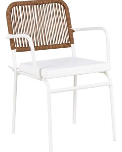 Outlet Beliani TACENO Metallo Bianco Bianco Marrone