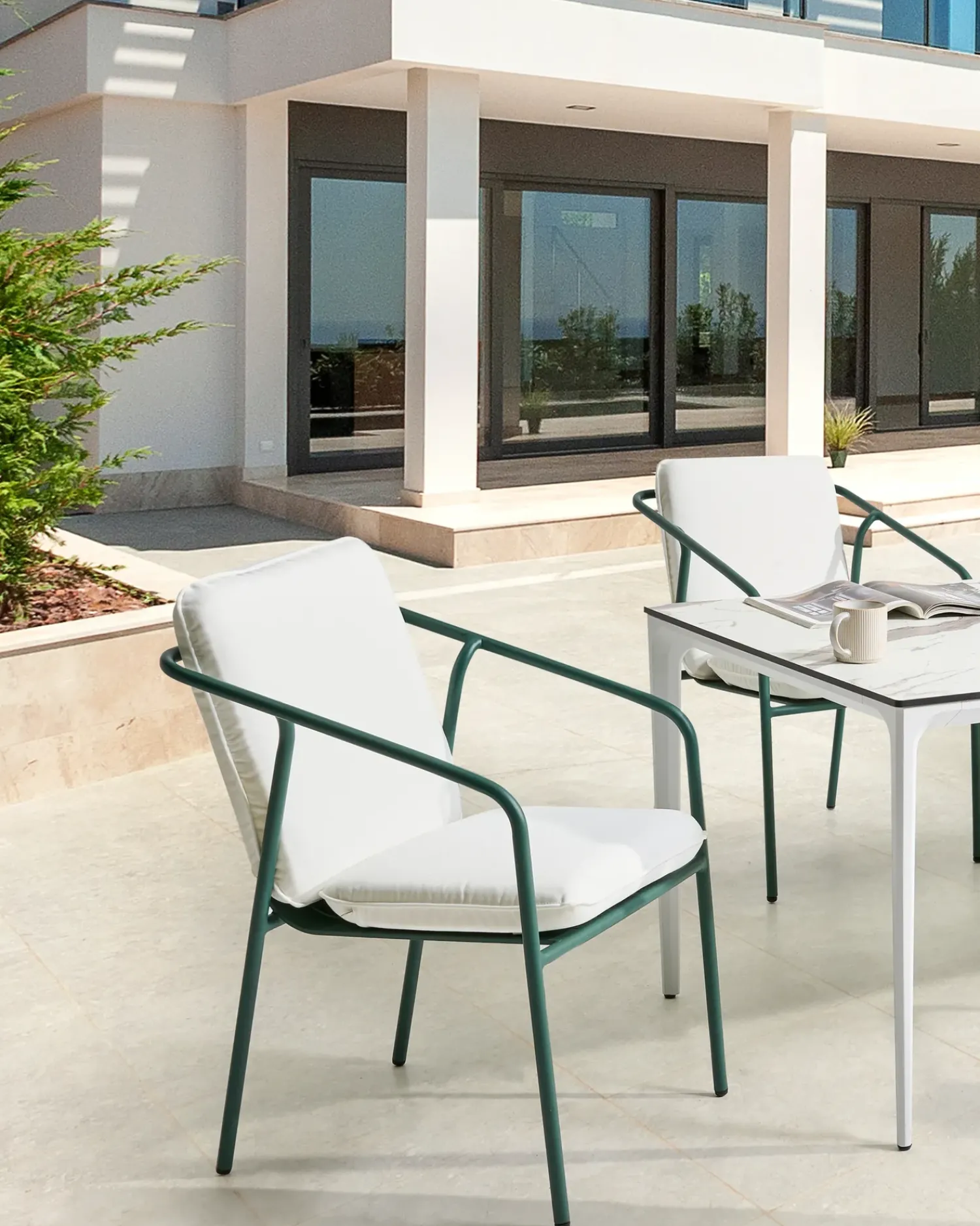 Outlet Beliani ASCIANO Metallo Verde Bianco Verde