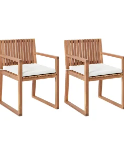 Best Beliani SASSARI II PREMIUM Legno di acacia certificato Bianco sporco Bianco Marrone