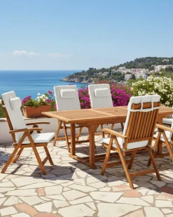 Hot Beliani JAVA PREMIUM Legno d'acacia Bianco sporco Bianco Marrone