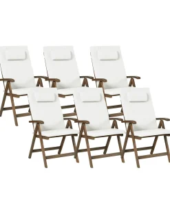Outlet Beliani AMANTEA PREMIUM Legno d'acacia Bianco sporco Bianco Marrone