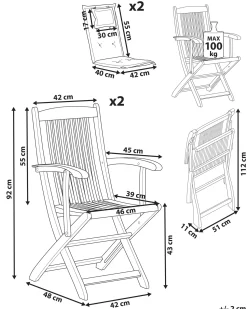 Online Beliani MAUI PREMIUM Legno d'acacia Blu Blu Marrone