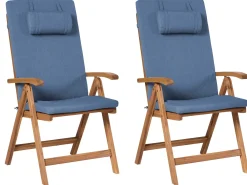 Hot Beliani JAVA PREMIUM Legno d'acacia Blu Blu Marrone