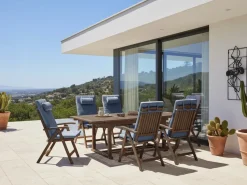 Hot Beliani AMANTEA PREMIUM Legno d'acacia Blu Blu Marrone
