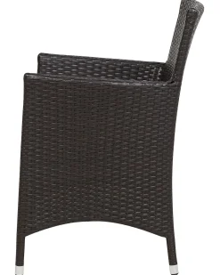 Outlet Beliani Set di 2 sedie da giardino con cuscini ITALY Rattan sintetico (PE) Marrone scuro Bianco Marrone