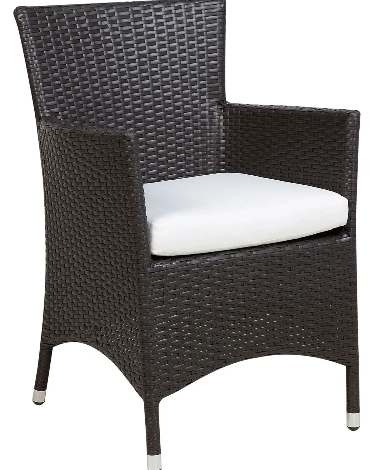 Outlet Beliani Set di 2 sedie da giardino con cuscini ITALY Rattan sintetico (PE) Marrone scuro Bianco Marrone