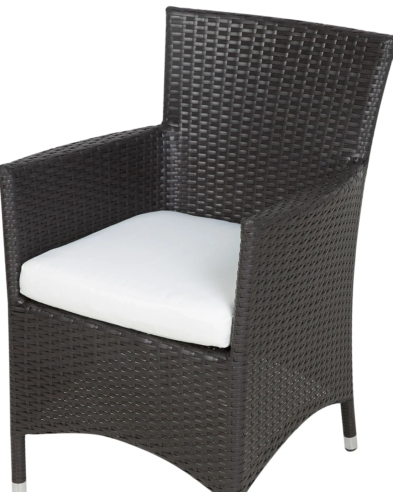 Outlet Beliani Set di 2 sedie da giardino con cuscini ITALY Rattan sintetico (PE) Marrone scuro Bianco Marrone