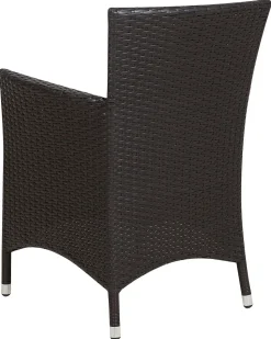Outlet Beliani Set di 2 sedie da giardino con cuscini ITALY Rattan sintetico (PE) Marrone scuro Bianco Marrone