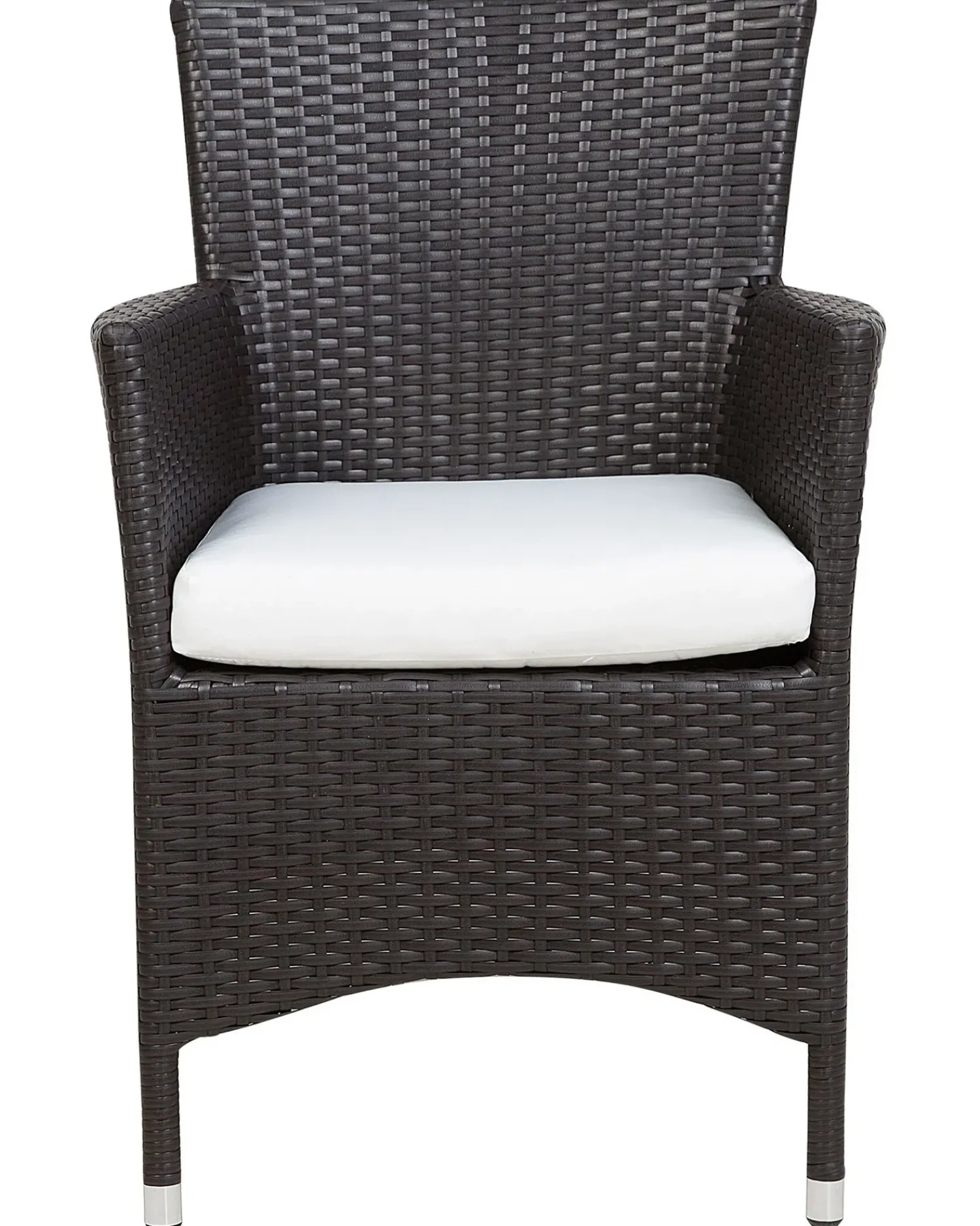 Outlet Beliani Set di 2 sedie da giardino con cuscini ITALY Rattan sintetico (PE) Marrone scuro Bianco Marrone