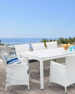 Discount Beliani ITALY Rattan sintetico (PE) Bianco Bianco Grigio