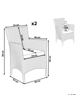 Discount Beliani ITALY Rattan sintetico (PE) Bianco Bianco Grigio
