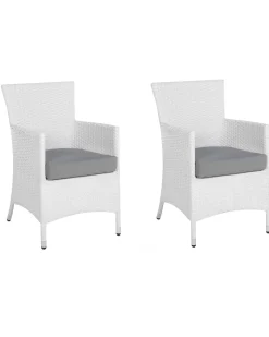 Discount Beliani ITALY Rattan sintetico (PE) Bianco Bianco Grigio