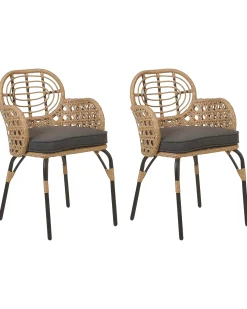 Sale Beliani PRATELLO Rattan sintetico (PE) Naturale Beige Naturale Grigio Nero