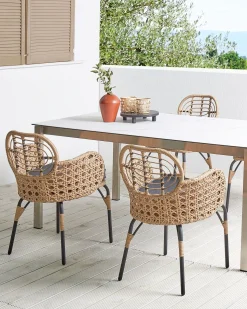 Hot Beliani PRATELLO Rattan sintetico (PE) Naturale Beige Naturale Grigio Nero