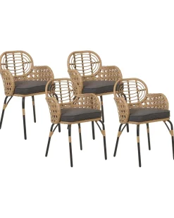 Hot Beliani PRATELLO Rattan sintetico (PE) Naturale Beige Naturale Grigio Nero