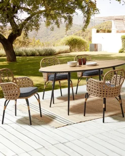 Hot Beliani PRATELLO Rattan sintetico (PE) Naturale Beige Naturale Grigio Nero