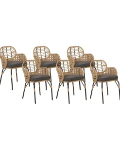 Best Beliani PRATELLO Rattan sintetico (PE) Naturale Beige Naturale Grigio Nero