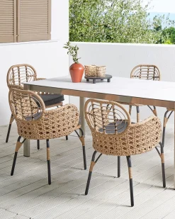 Best Beliani PRATELLO Rattan sintetico (PE) Naturale Beige Naturale Grigio Nero