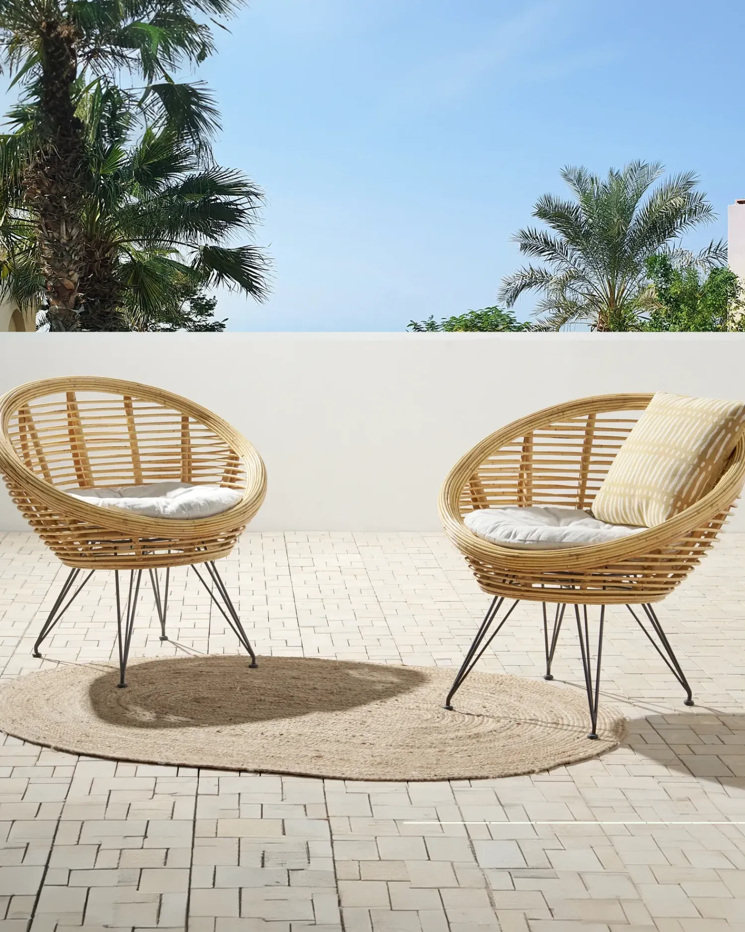Discount Beliani MARATEA Rattan Naturale Beige Naturale Nero