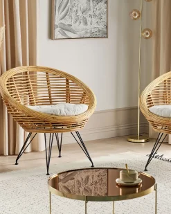 Discount Beliani MARATEA Rattan Naturale Beige Naturale Nero
