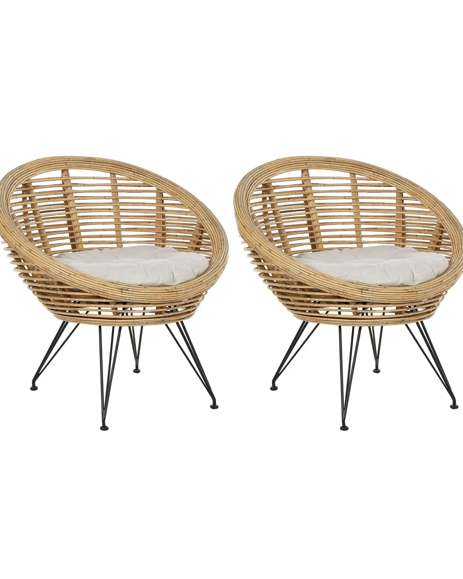 Discount Beliani MARATEA Rattan Naturale Beige Naturale Nero