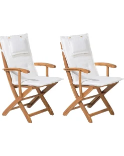 Hot Beliani MAUI Legno d'acacia Bianco sporco Bianco Marrone