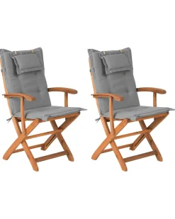 Clearance Beliani MAUI Legno d'acacia Grigio Grigio Marrone