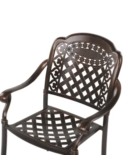 Beliani Set di 4 sedie da giardino con cuscini MANFRIA Metallo Marrone scuro Beige Marrone
