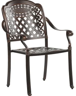 Beliani Set di 4 sedie da giardino con cuscini MANFRIA Metallo Marrone scuro Beige Marrone