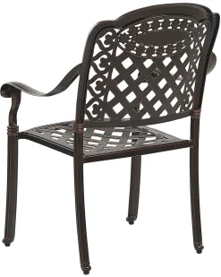 Beliani Set di 4 sedie da giardino con cuscini MANFRIA Metallo Marrone scuro Beige Marrone