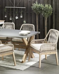 Hot Beliani Set di 2 sedie da giardino con cuscini OLBIA Bianco sporco Beige