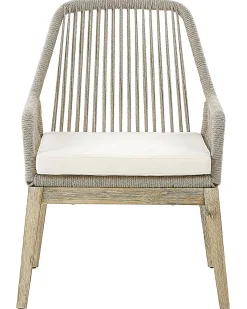 Hot Beliani Set di 2 sedie da giardino con cuscini OLBIA Bianco sporco Beige