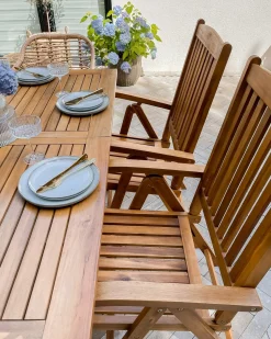 Beliani JAVA Legno d'acacia Blu Blu Marrone