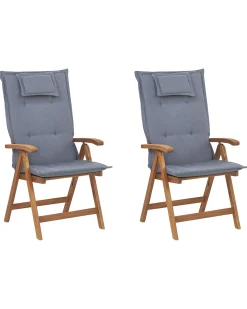 Beliani JAVA Legno d'acacia Blu Blu Marrone