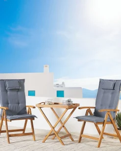 Beliani JAVA Legno d'acacia Blu Blu Marrone