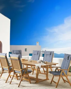 Hot Beliani JAVA Legno d'acacia Blu Blu Marrone