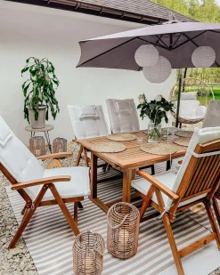Discount Beliani JAVA Legno d'acacia Bianco sporco Bianco Marrone