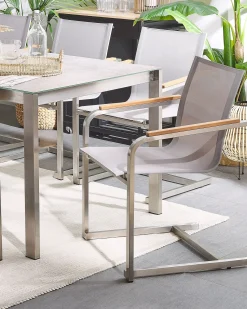 Best Beliani COSOLETO Acciaio inox Beige Beige Argento